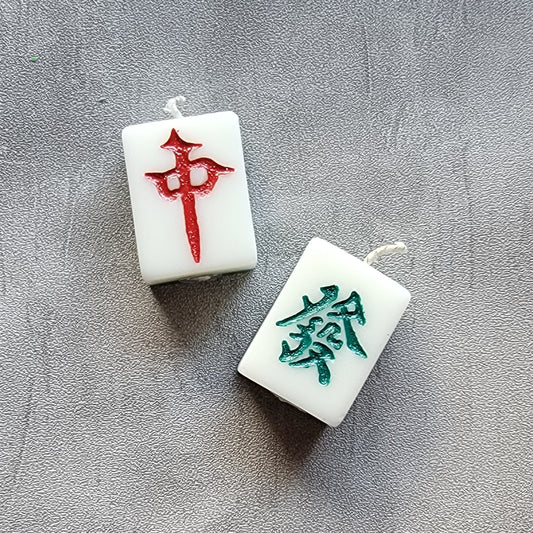 麻將造型大豆蠟燭 兩入一組|白茶+荔枝