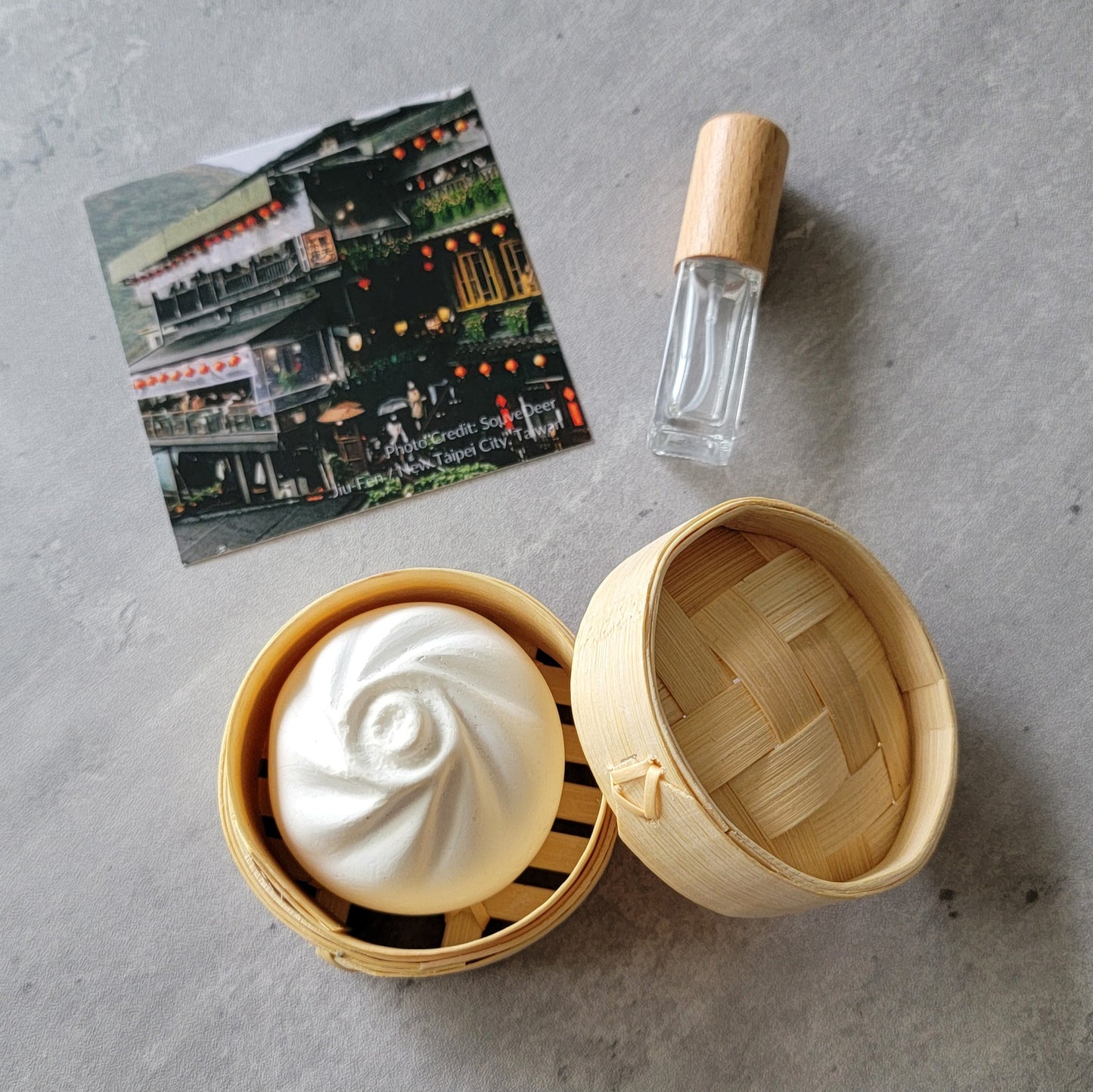 Xiao Long Bao Diffuser Stone with Bamboo Steamer Gift Set