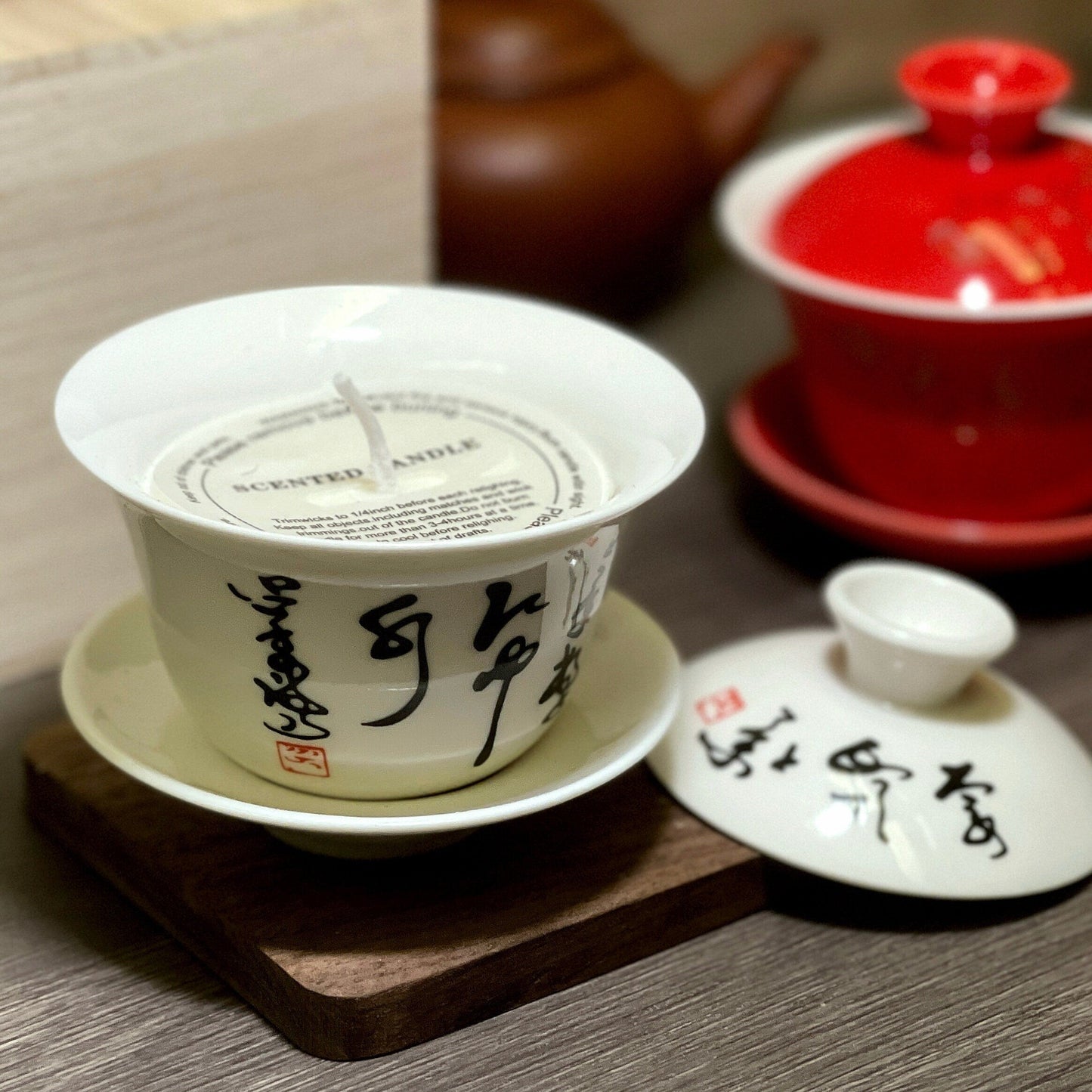 Scented Soy Candle in Chinese Ceramic Teacup