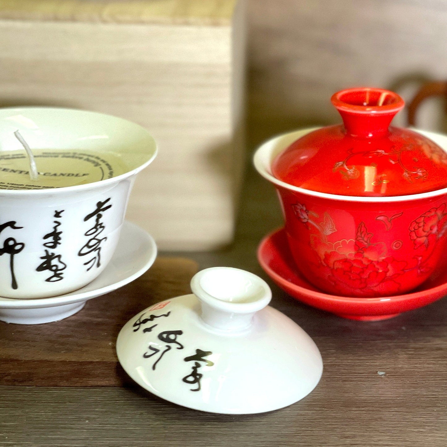 Scented Soy Candle in Chinese Ceramic Teacup