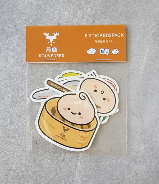 小籠包＋餃子／6枚入りステッカーパック